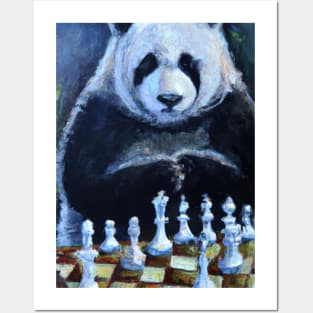 Panda Plays Chess Posters and Art